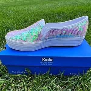 Sequins! Women’s Brand New White Sequin Keds Sneaker-Size 9.